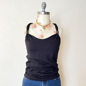 energie y2k black boho top womens medium
